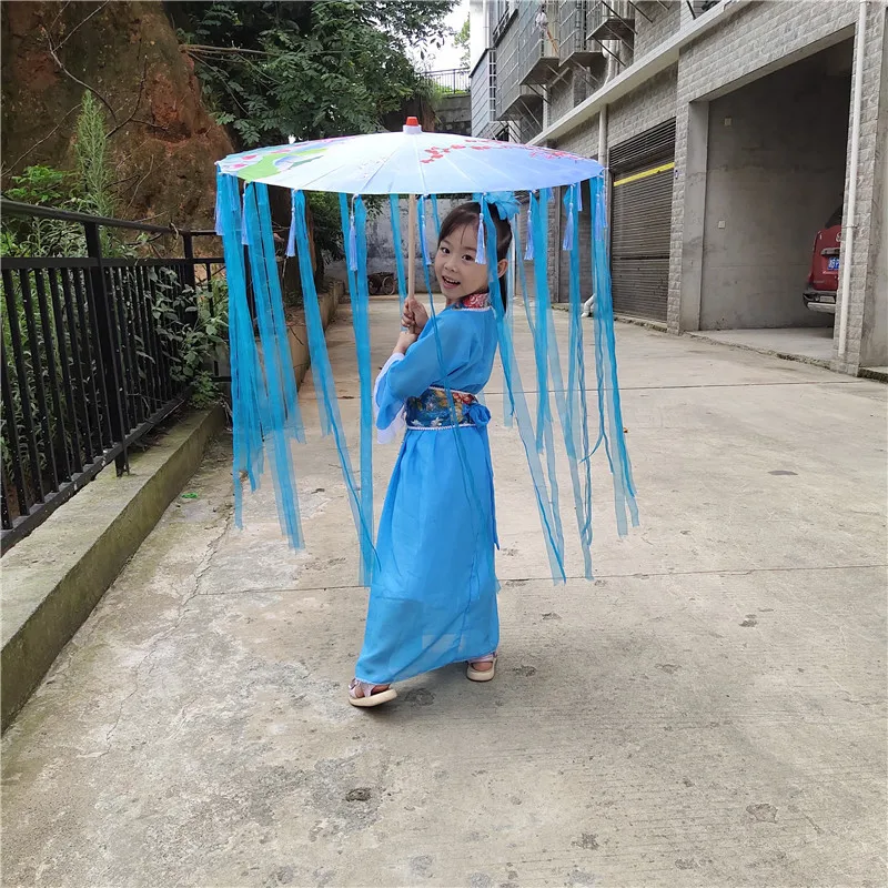 DD1514  Decorative Chinese Umbrella With Tassel Photography Performance Dancing Props Paraguas Handmade Oiled Paper Parasol