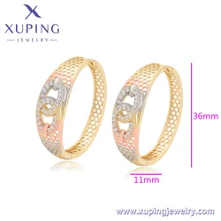 A00901893 XUPING Jewelry luxury woman accessories fine jewelry woman Platinum plated gold plated copper big hoop earrings