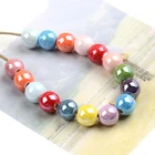 8mm 10mm Multicolor Round Ceramic Beads Porcelain Loose Beads For Jewelry Making DIY