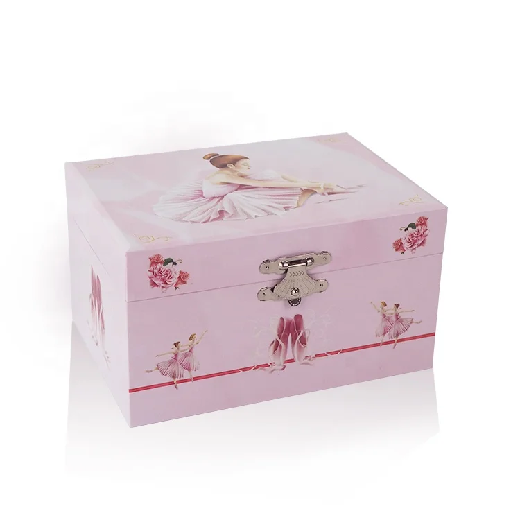 Ever Bright Factory Price MDF Paper +Wooden 5 Inch Personalized Dancing Ballerina Musical Jewelry Music Box