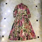 Pink Rose High Quality Boutique Floral Dress Ladies Pink Peony Rose Flower Dress