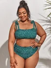 Bikini 2021 High Qaulity Sexy Women Swimwear Plus Size U-neck Retro Polka Dot Double Shoulder Strap Bikini