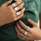 Gem Diamond Elegant And Luxurious Square Gem Set Ring Fashionable And Versatile Geometric Diamond Ring