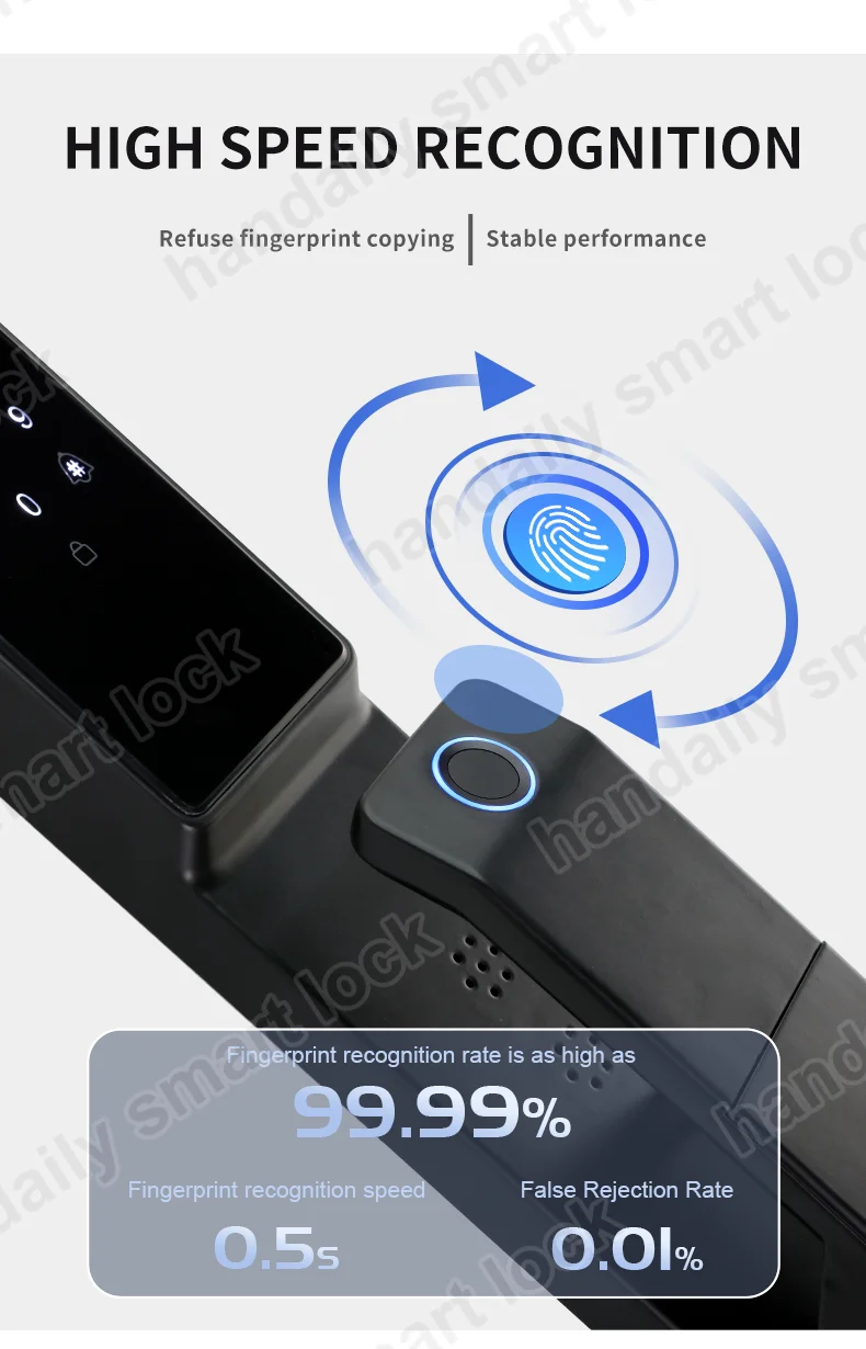 handaily wholesale automatic fingerprint tuya 3d face smart door lock for front door digital palm vein home security door lock f888-6