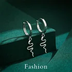 Drop Earrings Wholesale Custom Ladies Trendy Jewelry 925 Sterling Silver Snake Drop Earrings