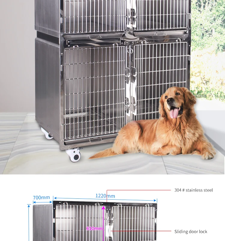 High Quality Thermostatic Stainless Steel Dog Pet Cages Houses Temperature Control & Oxygen Cabin