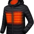 Coats Heated Winter Coat Mens SoftShell Winter Battery Heated Quilted Jackets Coats With Detachable Hoodie