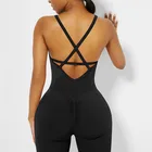 Sports Suit Yoga Bodysuit Jumpsuit Yoga Clothing Women'S One-Pieces Sports Suit Set Workout Gym Jumpsuit Pants