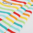 Stripes T Fortune Textile Colorful Stripes Yarn Dyed Organic Pure Cotton Jersey Knit Fabric For T Shirts