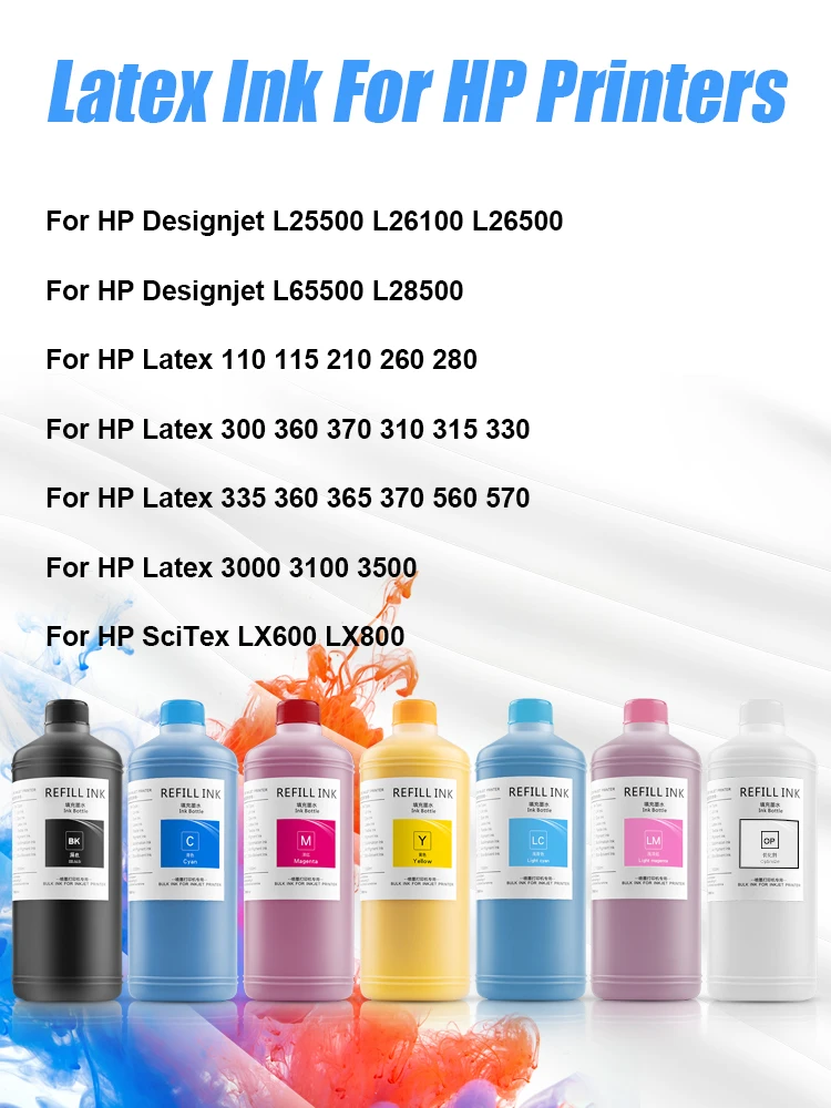 Ocinkjet 1000ml 6 Colors For Hp Latex Ink Screen Printing Ink For Hp