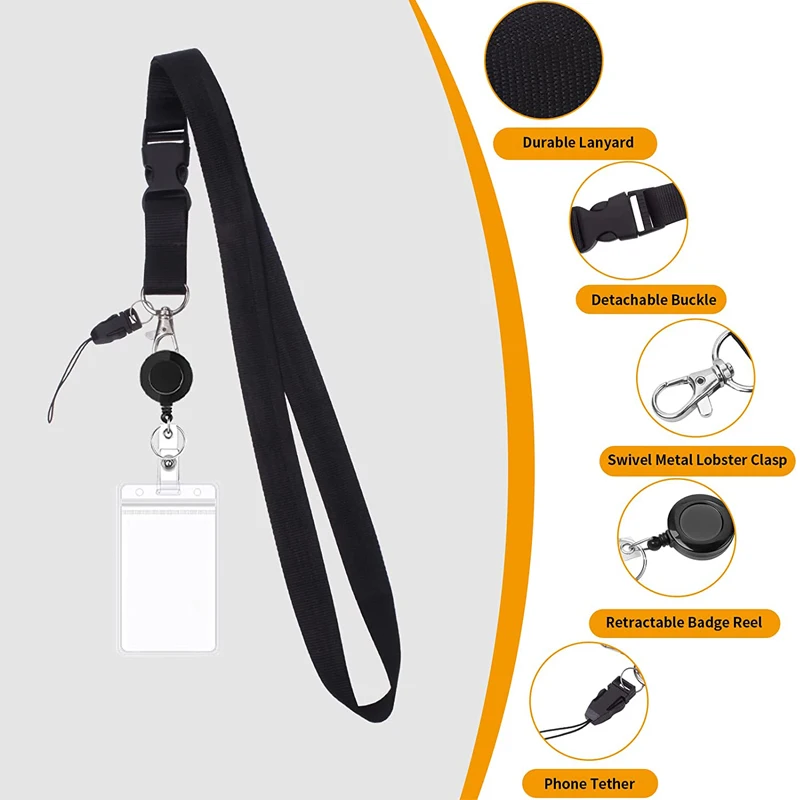 Retractable Badge Lanyards And Id Badge Holder Lanyard With Detachable