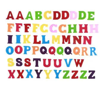 ABCs montessori educational learning toy mixed color 3in iron on die cut wool felt assorted alphabet letters for diy craft