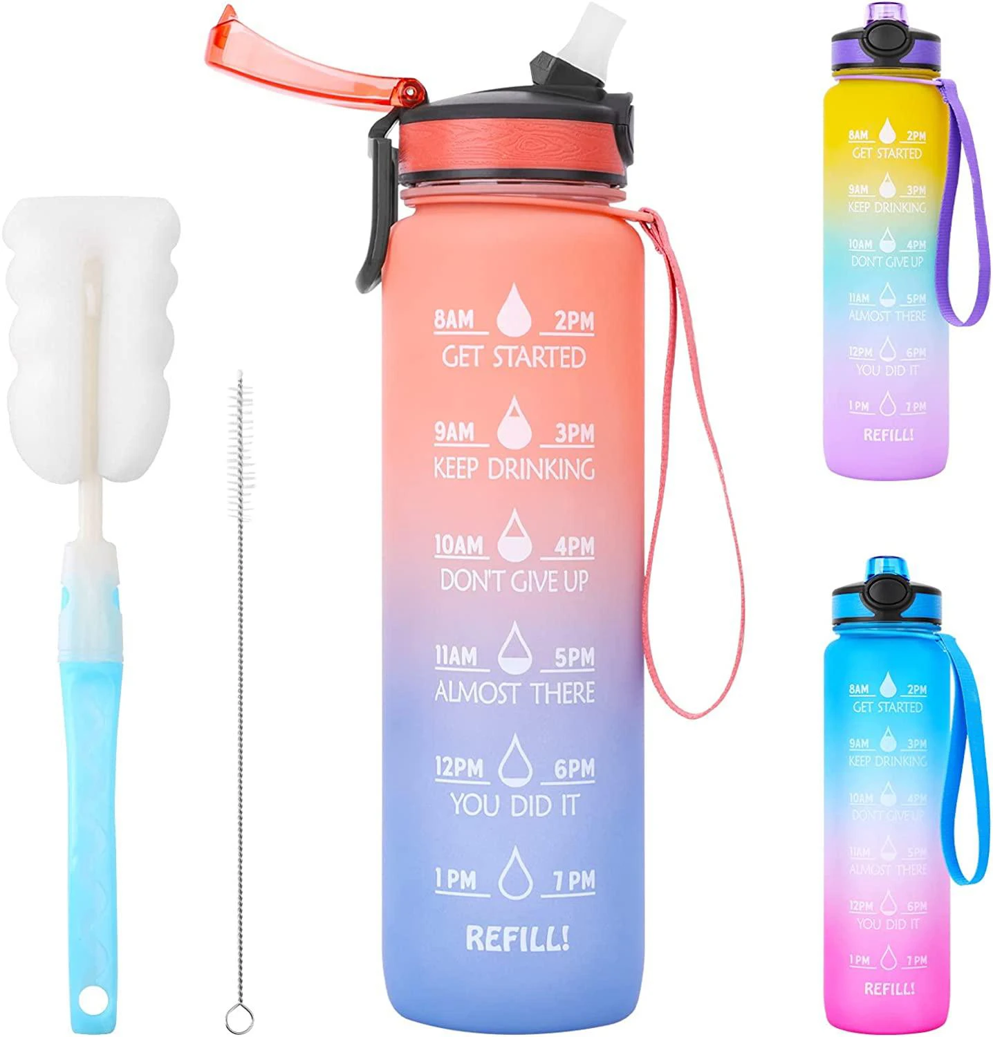 Plastic Water Bottle Women Men Kids Drinkware 32OZ 1000ML Hot Sale Summer For Fitness Gym Custom Logo