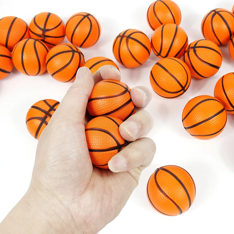 Wholesale 4cm Foam PU Basketball Stress Toys cake decoration accessories Party Favors Funny Education basketball Toys ]