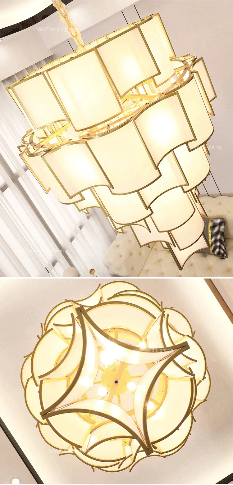 CPL-325 Luxury Design Bespoke Indoor Decoration Lighting Hotel Villa Staircase Led Chandelier Lamp details
