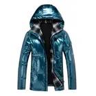 Coat Hot Sale Cotton-padded Designer Coat Bright Linted Sapphire Blue Men Coat Winter