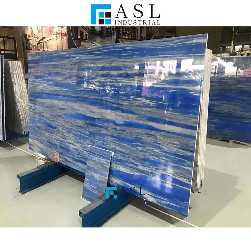 The factory directly laid the floor marble, the lobby with dark blue macau blue marble