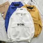Hoodies Hoodie Plain Hoodies Men Pullover Half Zip Hoodies Stand Collar 100% Cotton Plain Hoodie