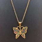 Butterfly Factory Direct Sales Letter Butterfly Flower Shaped Pendant Women's Necklace