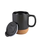 Gift Wholesale Christmas Gift Set New Design Hot Sale White/Black Cork Ceramic Coffee Mug Cup