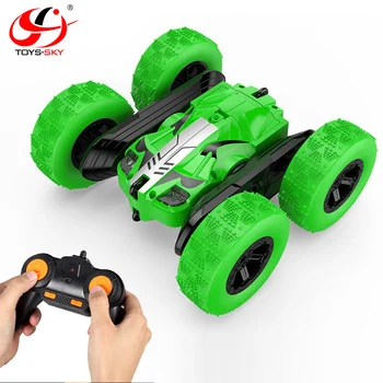 Hot 2.4Ghz Double Sided Rotating Racing Vehicle 360 Flips Offroad Remote Control Stunt Car RC with LED Lights Kids Toy Car