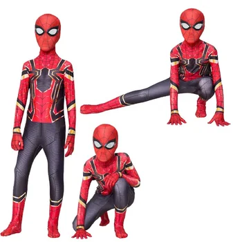 New Iron Spider Boys Costume Cosplay Kids Superhero Costume Children Jumpsuit Suit Halloween Costume For Kids Carnival Party