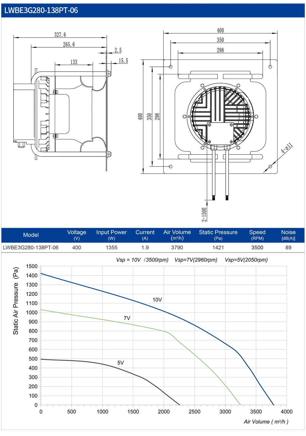 Plenum Fan, LONGWELL, 280mm, Centrifugal - detail 12