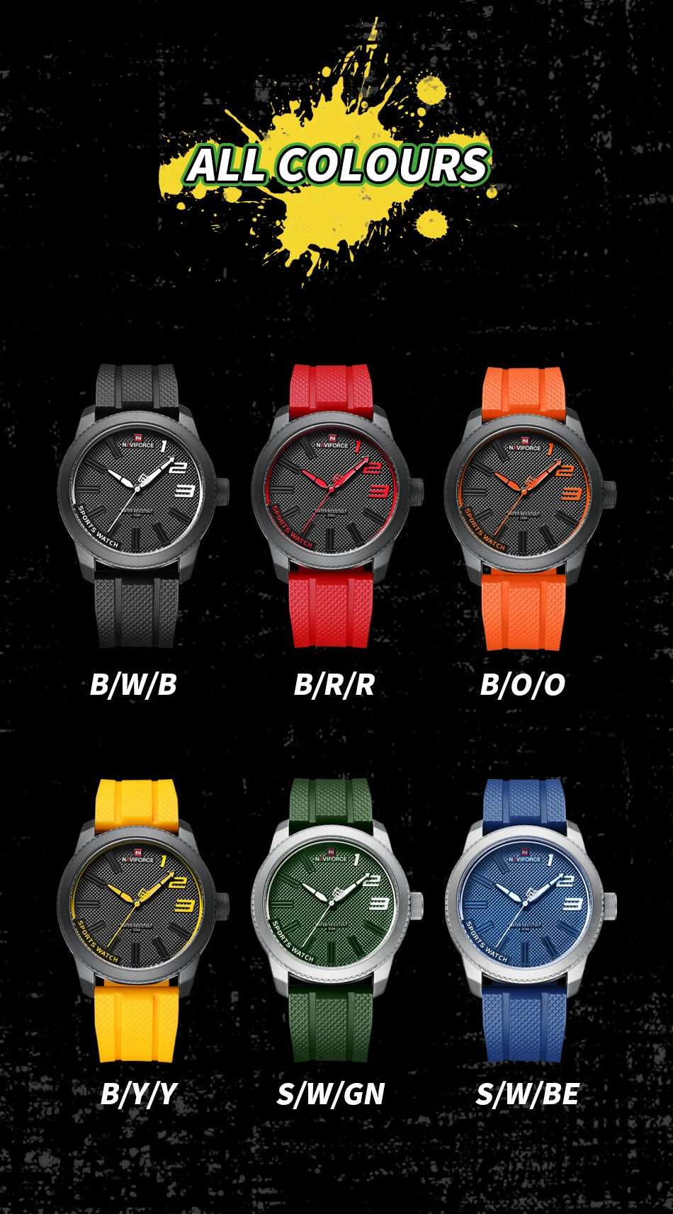 NAVIFORCE Men Wristwatch Top Brand Luxury Waterproof Watch Rubber Sport Business Original Quartz Male Clock Gift 9202T