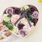 Flower Box 2021 Romantic Heart Shape Rose Soap Flower Gift Box Soap Flower Gift For Wedding Birthday Gift Valentine's Day