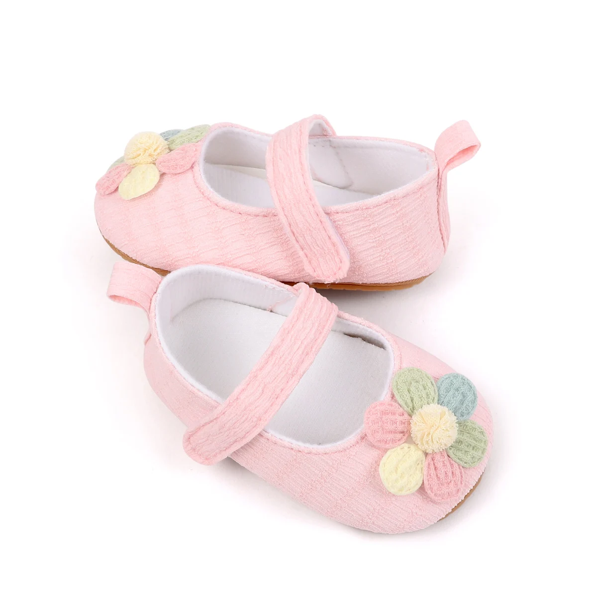 Soft TPR Outsole Colorful Flower Design Newborn Toddler Baby Girls Shoes First Walking Baby Girl Shoes supplier