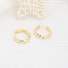 Earrings Cz Earrings 18k Gold CZ Zircon Brass Metal Luxury Hoop Earrings 18k Jewelry Women Hypoallergenic