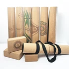 Fitness Yugland Custom Print Label Eco Friendly Gym Fitness Natural Rubber Cork Yoga Mat Wheel Strap Block Yoga Mat Set