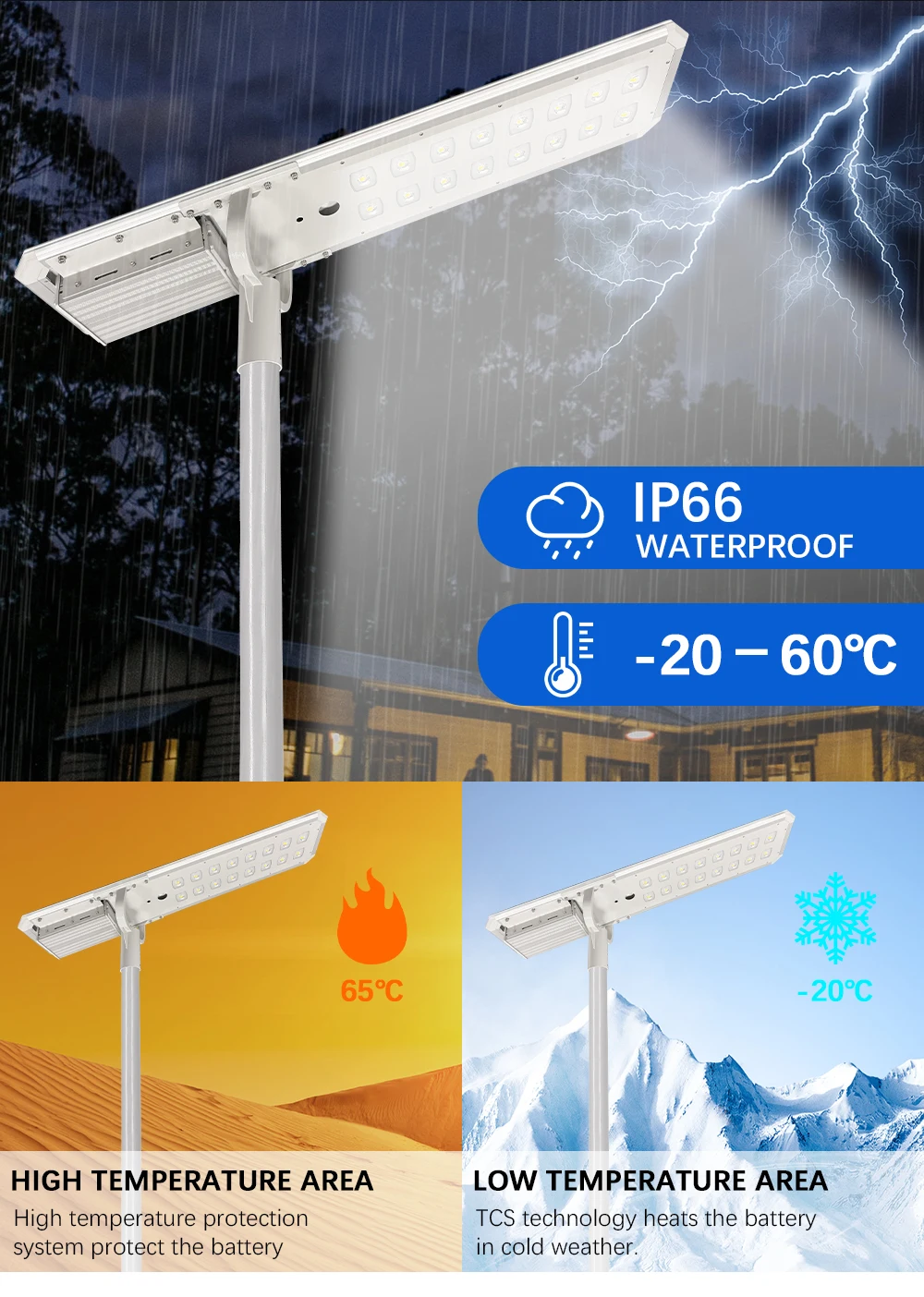 6000k Lumen Per Watt 100W IP65 Aluminum Outdoor Solar Street Lamp with High Brightness LED Lighting for Highway/ Road /garden