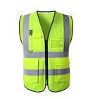 Vest Zipper Standard Construction Reflective Vest Markedness High Visibility Green Safety Vest With Zipper