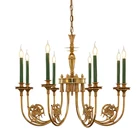 Light Brass French Copper Pendant Light Chandeliers Ceiling Crystal Hotel Brass Luxury Modern Chandelier