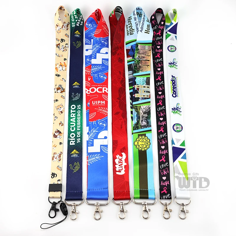 product custom polyester staff id card lanyard hook key nylon personalized neck strap fashionable promotional printed lanyard accessory-5