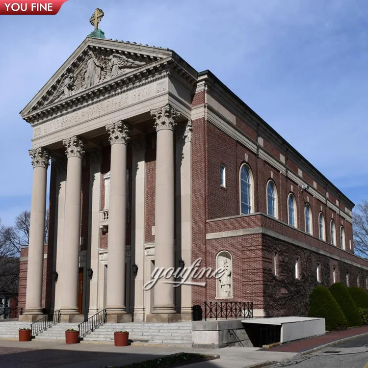 Custom Large DIfferent Design Natural Marble Column Roman PIllar for School Church  