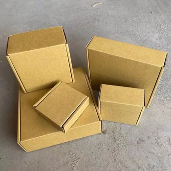 Low Moq Custom Logo Mailer Paper Packing Boxes Kraft 3 Layers Corrugated Clothing Shoes Collapsible Shipping Box