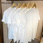 T-shirts 2021 New Materials White 220g Heavyweight 100% Cotton Sturdy Clothes Custom Pattern O-neck T-shirts