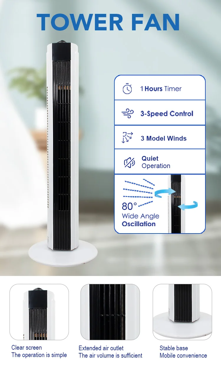 Tower Fan, 1Hour, Portable - detail 6