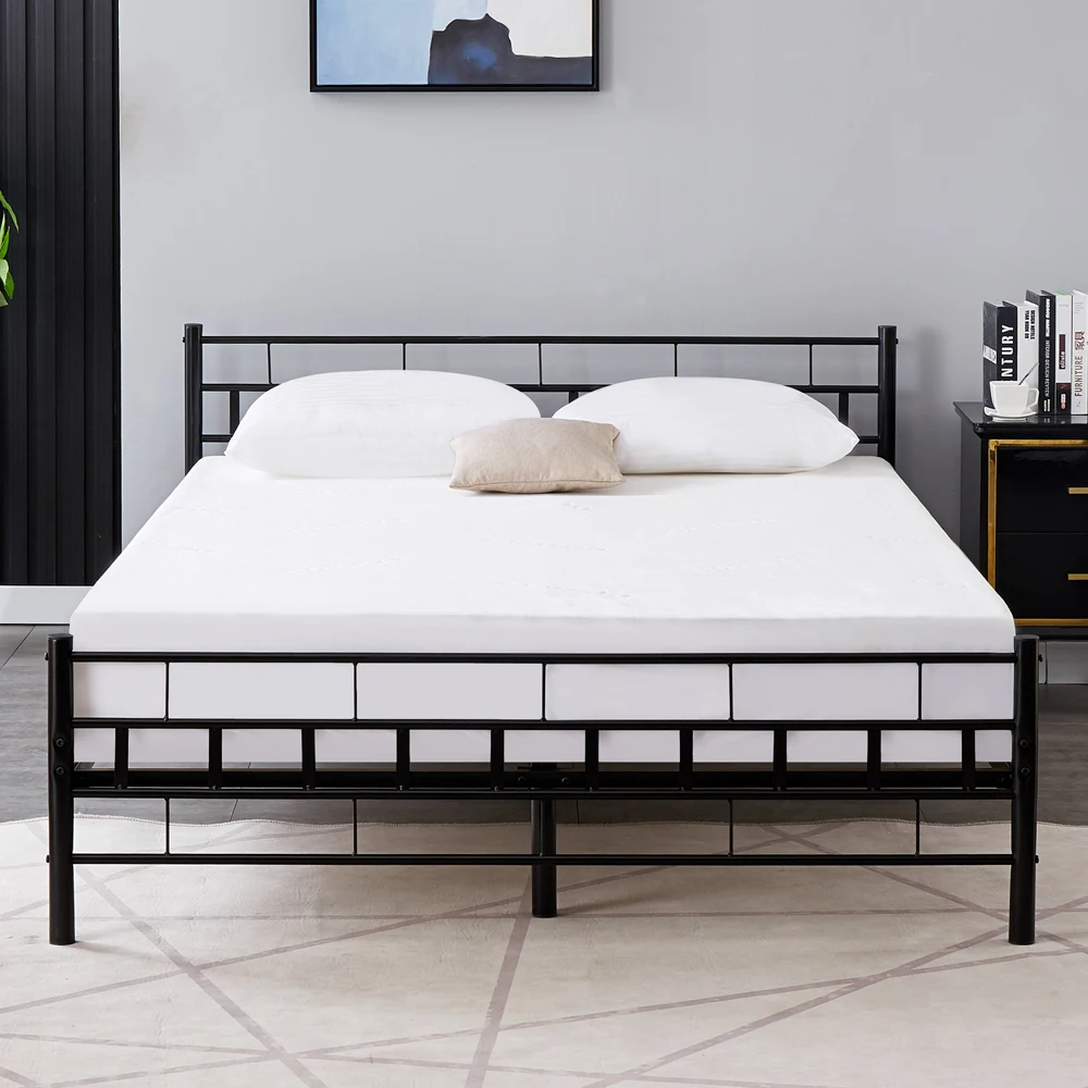 Double Black Bed Frame Desig Metal Bed - Buy Target Bed Frame,Unique Metal Bed Frames,Simple Metal Bed Frame Product on Alibaba.com