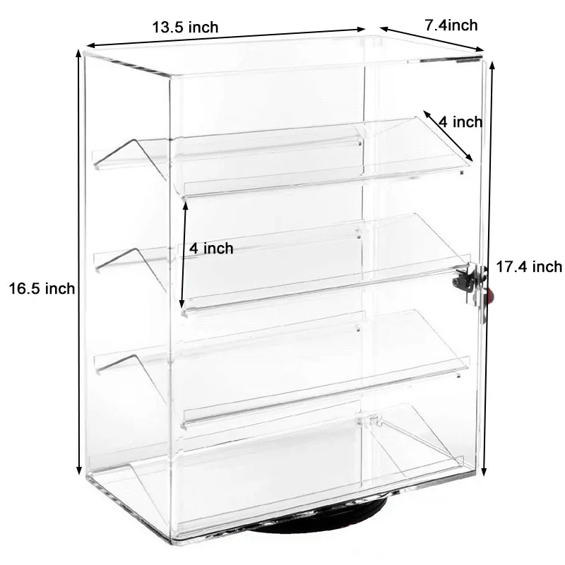 High Quality Transparent Acrylic Display Cabinet with Rack Large Acrylic Vertical Acrylic Display Cabinet with Lock