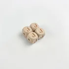 Beads Wood Eco-Friendly Square Wooden Teether Natural Unfinished Wooden Beads For Handmade Accessories