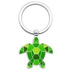 Fish Keychain Sublimation Custom Stainless Steel Metal Silver Keyring Cute Anime Flamingo Fish Cat Turtle Pet Keychain