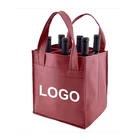Tote Bag Reusable Shopping Bags Tote Customized Logo Reusable 6 Bottle Wine Non Woven Shopping Tote Bag