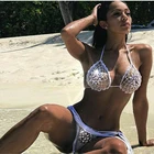 Sweater Fashion Beach Wear Womens 2 Piece Sweater Crop Top And Drawstring Fashion Crotchless Bikinis
