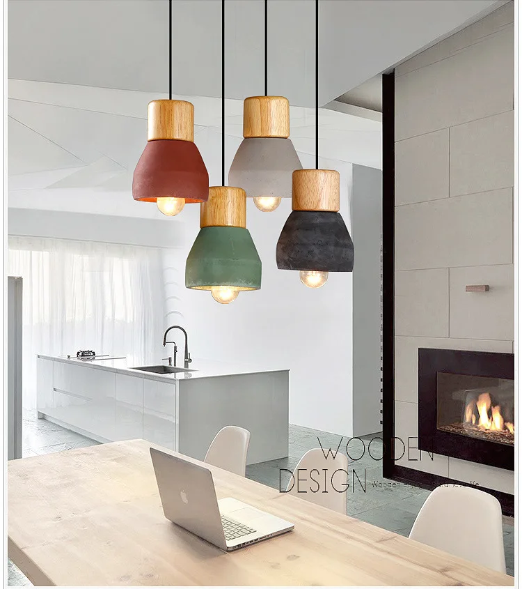 ARTDECOLITE Concrete Lamp Cement Lamp Vintage Pendant Light For Restaurant
