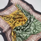 Fashion Scarf Bandana Scarf Fashion Paisley Design Custom Print Satin Square Bandana Scarf