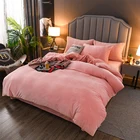 Set Sheet 2020 Hot Selling Crystal Velvet Flannel Fleece Bed Cover Duvet 4 Pieces Winter Bedding Set Thicken Sheet Set