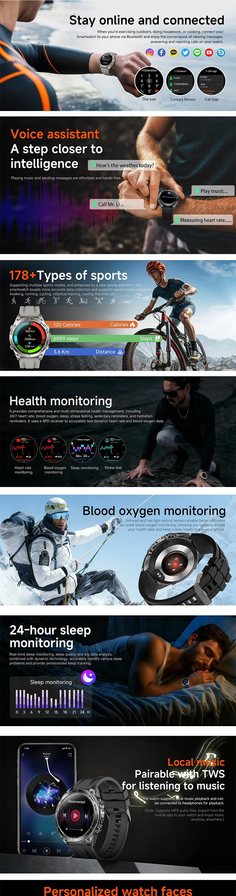 product karen m 2026 new smart watch km101 offline maps gps training 5atm waterproof sports detection call compass altitude flashlight-8